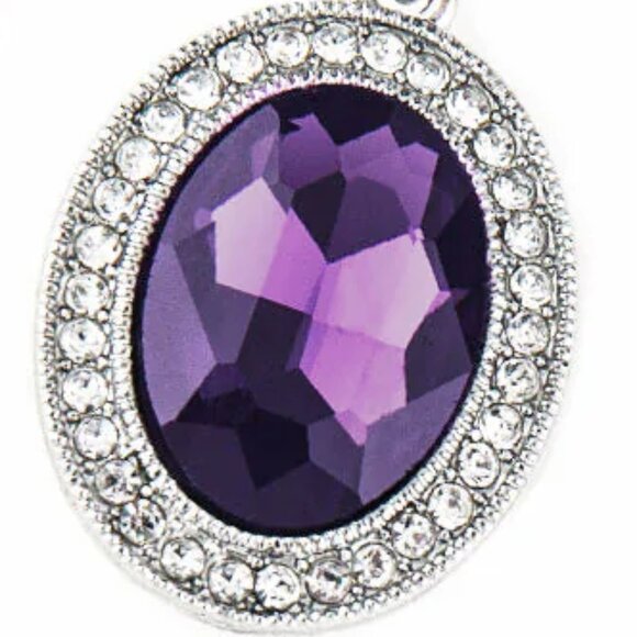 Vintage Style: Glamorous Purple Gem Earrings - Picture 2 of 4